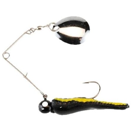 Johnson Beetle Spin Jig, 1 18, 116Oz, BlackYellow Stripe, Nickel Blade, 3PK BSVP1/16-BYS